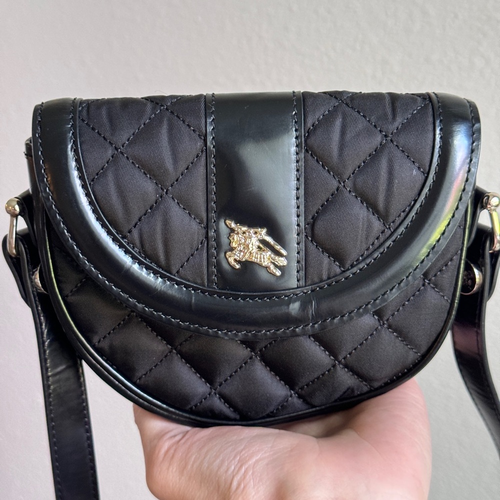 Burberry Calfskin Quilted Mini Crossbody
Bag in Black